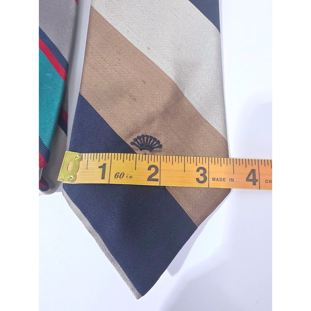 Lot of 3 Vintage Countess Mara Maison Blanche Striped Silk Ties Repp Logo READ - Picture 6 of 6